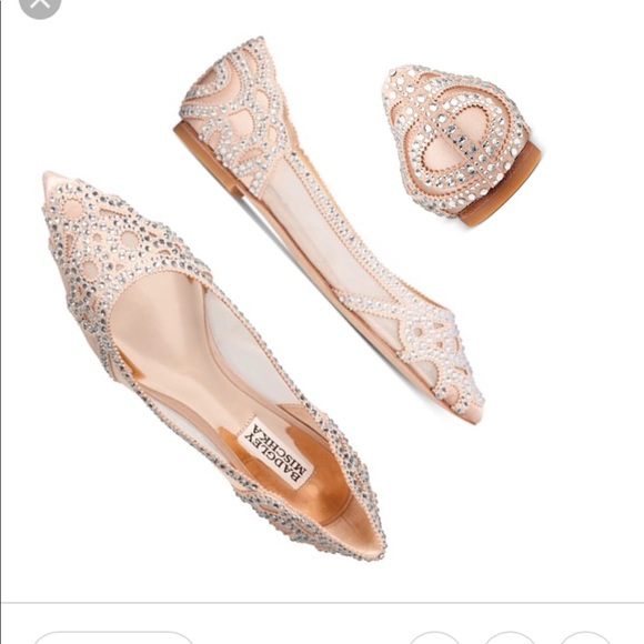 badgley mischka gigi flats ivory